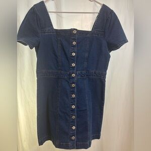 Elegant Denim Button-Down Mini Dress